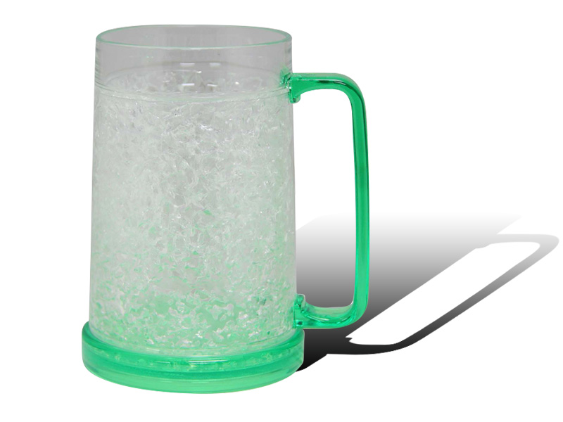ICED GEL BEER MUG CUP FREEZE FROSTY JELLY JUG TANKARD STEIN W/ HANDLE